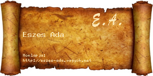 Eszes Ada névjegykártya